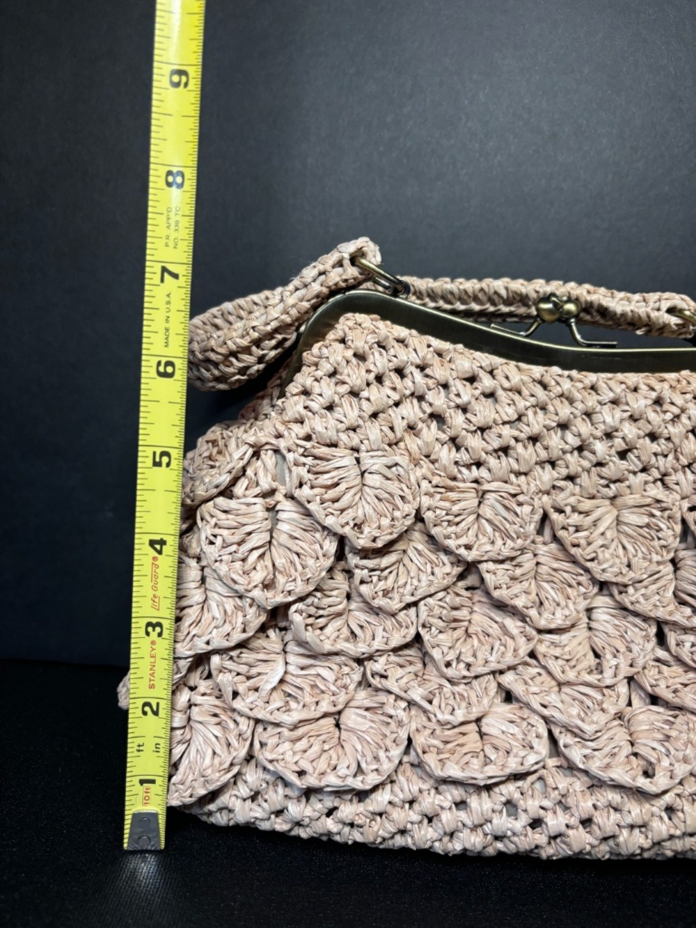 Patricia Nash Laureana Natural Scalloped Raffia Kiss Lock Handbag Boho  NWT - Picture 11 of 14